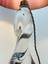 Load image into Gallery viewer, 1950s Val St Lambert Swirled Clear Glass Lamp Base