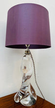 Load image into Gallery viewer, 1950s Val St Lambert Swirled Clear Glass Lamp Base