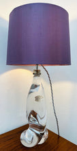 Load image into Gallery viewer, 1950s Val St Lambert Swirled Clear Glass Lamp Base