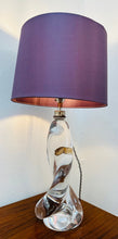 Load image into Gallery viewer, 1950s Val St Lambert Swirled Clear Glass Lamp Base