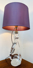 Load image into Gallery viewer, 1950s Val St Lambert Swirled Clear Glass Lamp Base