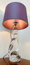 Load image into Gallery viewer, 1950s Val St Lambert Swirled Clear Glass Lamp Base