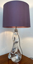 Load image into Gallery viewer, 1950s Val St Lambert Swirled Clear Glass Lamp Base