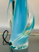 Load image into Gallery viewer, 1950s Val St Lambert Turquoise Table Lamp