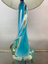 Load image into Gallery viewer, 1950s Val St Lambert Turquoise Table Lamp