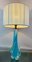 Load image into Gallery viewer, 1950s Val St Lambert Turquoise Table Lamp
