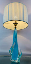 Load image into Gallery viewer, 1950s Val St Lambert Turquoise Table Lamp