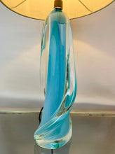 Load image into Gallery viewer, 1950s Val St Lambert Turquoise Table Lamp