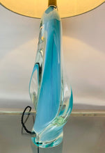 Load image into Gallery viewer, 1950s Val St Lambert Turquoise Table Lamp