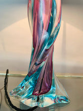 Load image into Gallery viewer, 1950s Val St Lambert Turquoise Glass Lamp
