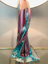 Load image into Gallery viewer, 1950s Val St Lambert Turquoise Glass Lamp