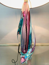 Load image into Gallery viewer, 1950s Val St Lambert Turquoise Glass Lamp