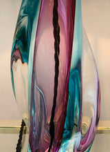 Load image into Gallery viewer, 1950s Val St Lambert Turquoise Glass Lamp