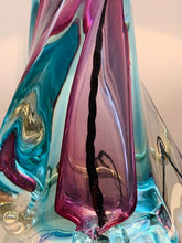 Load image into Gallery viewer, 1950s Val St Lambert Turquoise Glass Lamp