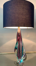 Load image into Gallery viewer, 1950s Val St Lambert Turquoise Glass Lamp