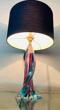 Load image into Gallery viewer, 1950s Val St Lambert Turquoise Glass Lamp