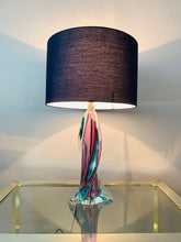 Load image into Gallery viewer, 1950s Val St Lambert Turquoise Glass Lamp