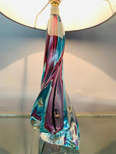 Load image into Gallery viewer, 1950s Val St Lambert Turquoise Glass Lamp