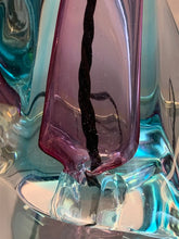 Load image into Gallery viewer, 1950s Val St Lambert Turquoise Glass Lamp