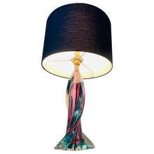 Load image into Gallery viewer, 1950s Val St Lambert Turquoise Glass Lamp