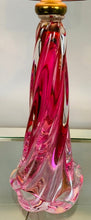 Load image into Gallery viewer, 1950s Val St Lambert Pink Twisted Glass Lamp Base