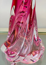 Load image into Gallery viewer, 1950s Val St Lambert Pink Twisted Glass Lamp Base