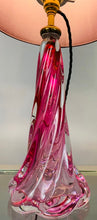 Load image into Gallery viewer, 1950s Val St Lambert Pink Twisted Glass Lamp Base