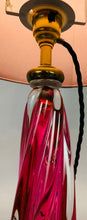 Load image into Gallery viewer, 1950s Val St Lambert Pink Twisted Glass Lamp Base