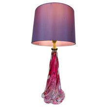 Load image into Gallery viewer, 1950s Val St Lambert Pink Twisted Glass Lamp Base