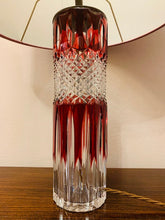 Load image into Gallery viewer, 1950s Val St Lambert Ruby Red Crystal Table Lamp