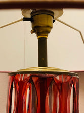 Load image into Gallery viewer, 1950s Val St Lambert Ruby Red Crystal Table Lamp