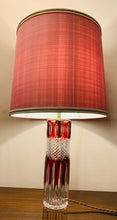 Load image into Gallery viewer, 1950s Val St Lambert Ruby Red Crystal Table Lamp