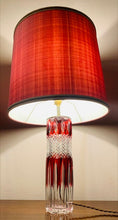 Load image into Gallery viewer, 1950s Val St Lambert Ruby Red Crystal Table Lamp