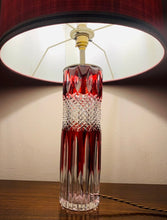 Load image into Gallery viewer, 1950s Val St Lambert Ruby Red Crystal Table Lamp
