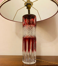 Load image into Gallery viewer, 1950s Val St Lambert Ruby Red Crystal Table Lamp