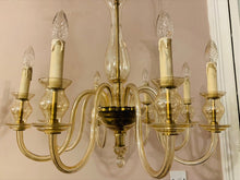 Load image into Gallery viewer, 1950s Czech Crystal Glass 8 Arm Chandelier