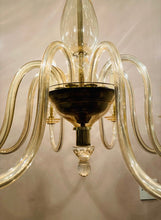 Load image into Gallery viewer, 1950s Czech Crystal Glass 8 Arm Chandelier