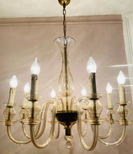 Load image into Gallery viewer, 1950s Czech Crystal Glass 8 Arm Chandelier