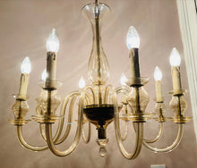 Load image into Gallery viewer, 1950s Czech Crystal Glass 8 Arm Chandelier