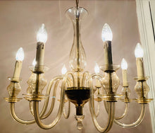 Load image into Gallery viewer, 1950s Czech Crystal Glass 8 Arm Chandelier