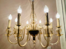 Load image into Gallery viewer, 1950s Czech Crystal Glass 8 Arm Chandelier