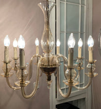Load image into Gallery viewer, 1950s Czech Crystal Glass 8 Arm Chandelier