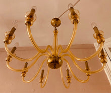 Load image into Gallery viewer, 1950s Czech Crystal Glass 10 Arm Chandelier