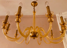 Load image into Gallery viewer, 1950s Czech Crystal Glass 10 Arm Chandelier