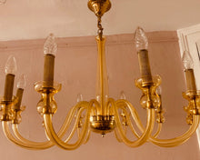 Load image into Gallery viewer, 1950s Czech Crystal Glass 10 Arm Chandelier