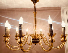 Load image into Gallery viewer, 1950s Czech Crystal Glass 10 Arm Chandelier