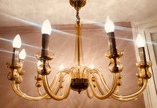 Load image into Gallery viewer, 1950s Czech Crystal Glass 10 Arm Chandelier