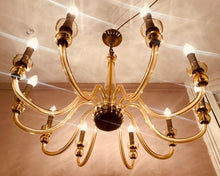 Load image into Gallery viewer, 1950s Czech Crystal Glass 10 Arm Chandelier