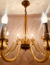 Load image into Gallery viewer, 1950s Czech Crystal Glass 10 Arm Chandelier