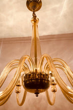 Load image into Gallery viewer, 1950s Czech Crystal Glass 10 Arm Chandelier